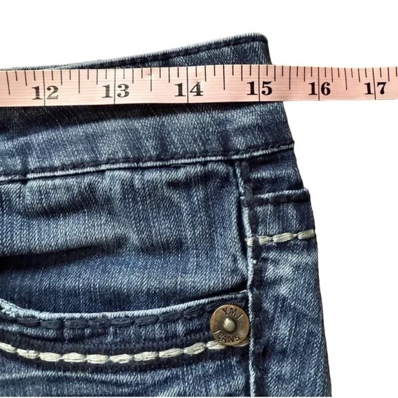 🌙 YMI JEANS Low-Rise Skinny Distressed Denim Size 3 👖 - Picture 10 of 14